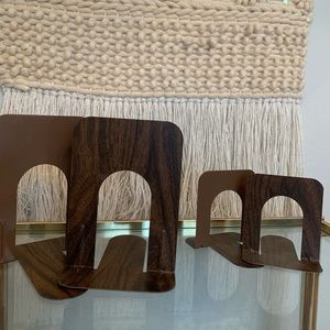 Mid century modern metal bookends